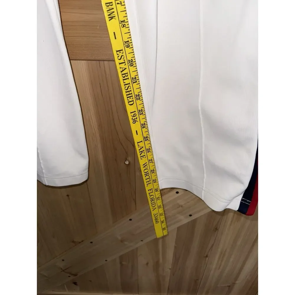 Polo Ralph Lauren White Red Navy Side Stripe Pique Track Pant Joggers USA Sz XL